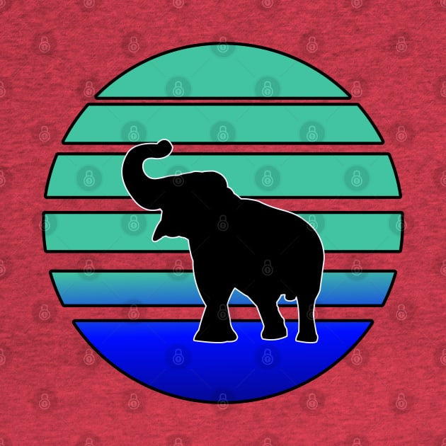 Retro Sunet Elephant by Janremi